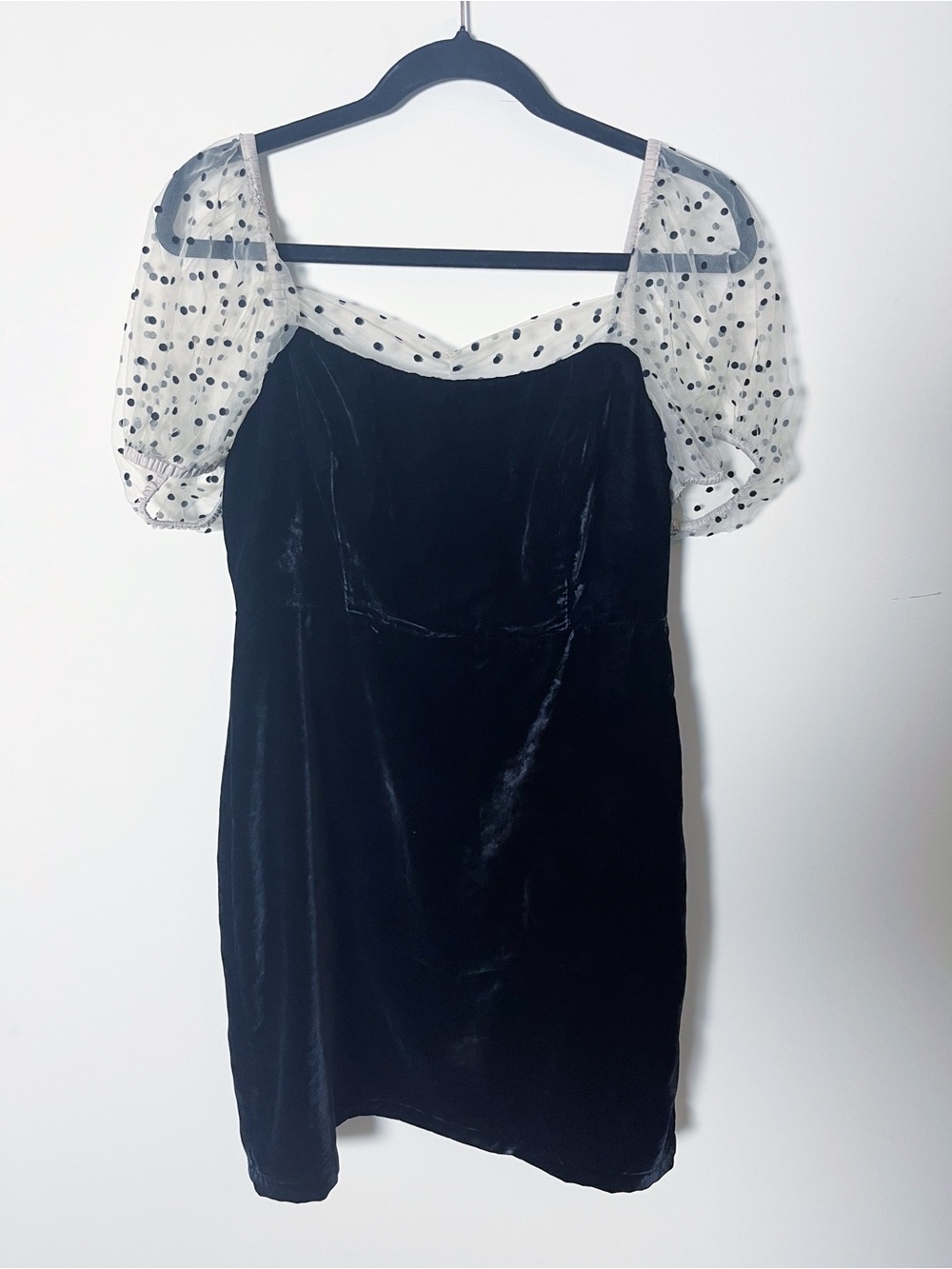 Camila Coehlo Revolve Heirloom Velvet Tulle Puff Sleeve Flocked Dot Dress - Picture 4 of 7